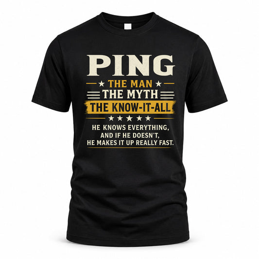 PING TM90-K04-125 - NAME Legendary Know-It-All Personalized Funny Shirt