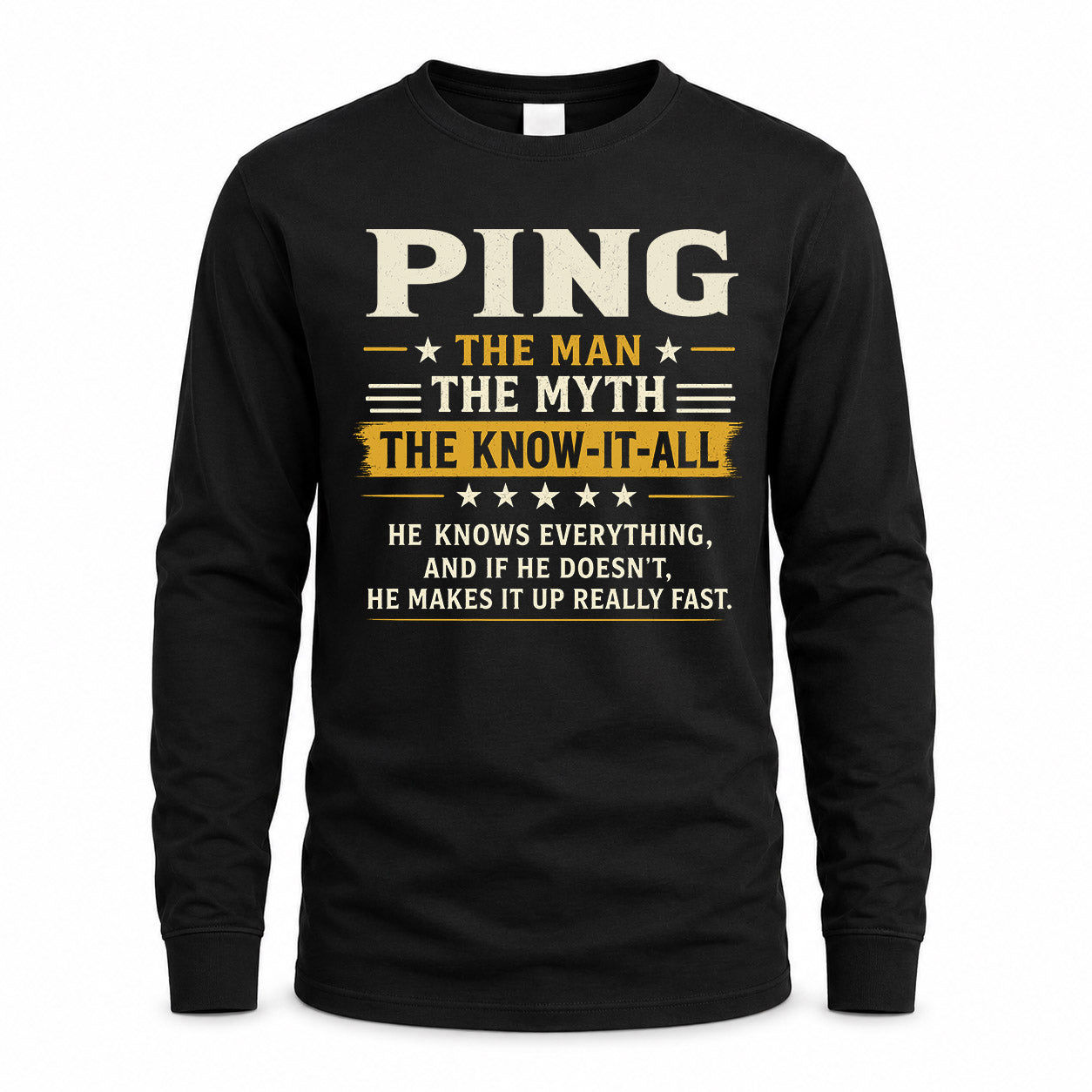 PING TM90-K04-125 - NAME Legendary Know-It-All Personalized Funny Shirt