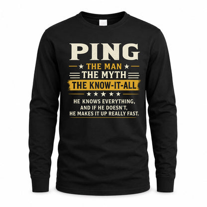 PING TM90-K04-125 - NAME Legendary Know-It-All Personalized Funny Shirt