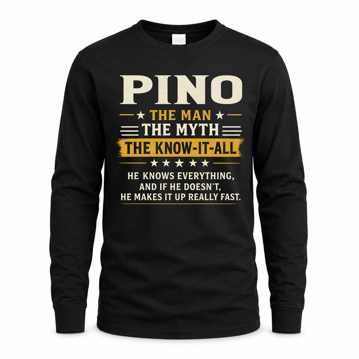 PINO TM90-K04-125 - NAME Legendary Know-It-All Personalized Funny Shirt