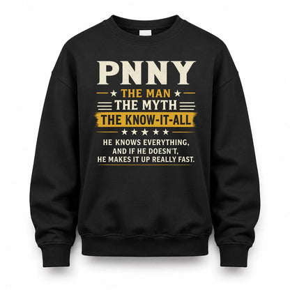 PNNY TM90-K04-125 - NAME Legendary Know-It-All Personalized Funny Shirt