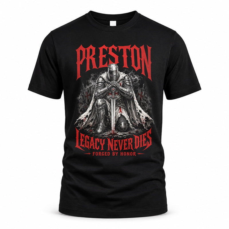 PRESTON HS90-K04-109 - NAME Legacy Never Dies Forged By Honor Personalized Knight