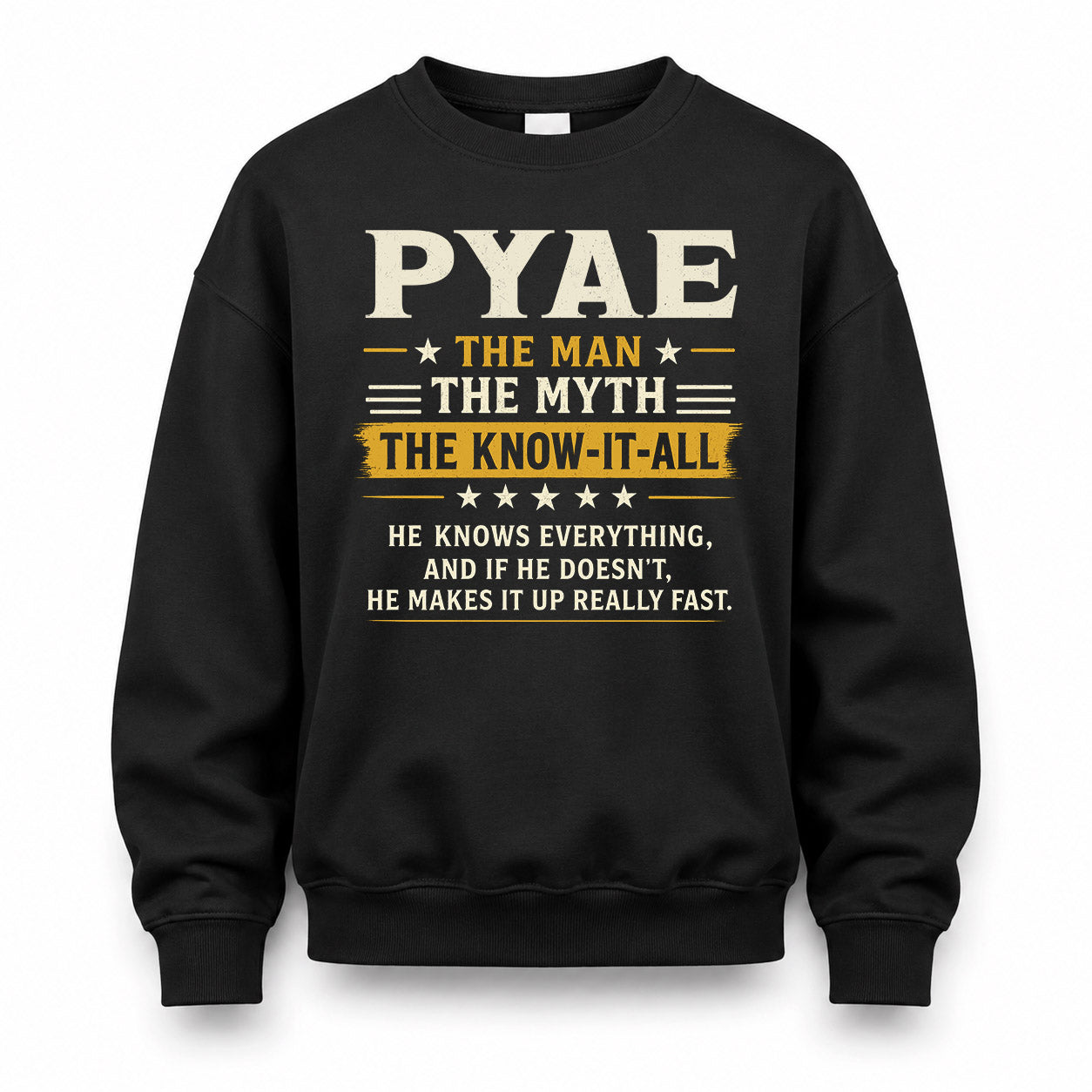 PYAE TM90-K04-125 - NAME Legendary Know-It-All Personalized Funny Shirt