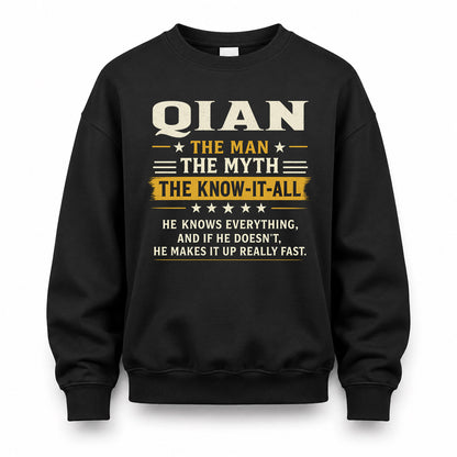 QIAN TM90-K04-125 - NAME Legendary Know-It-All Personalized Funny Shirt