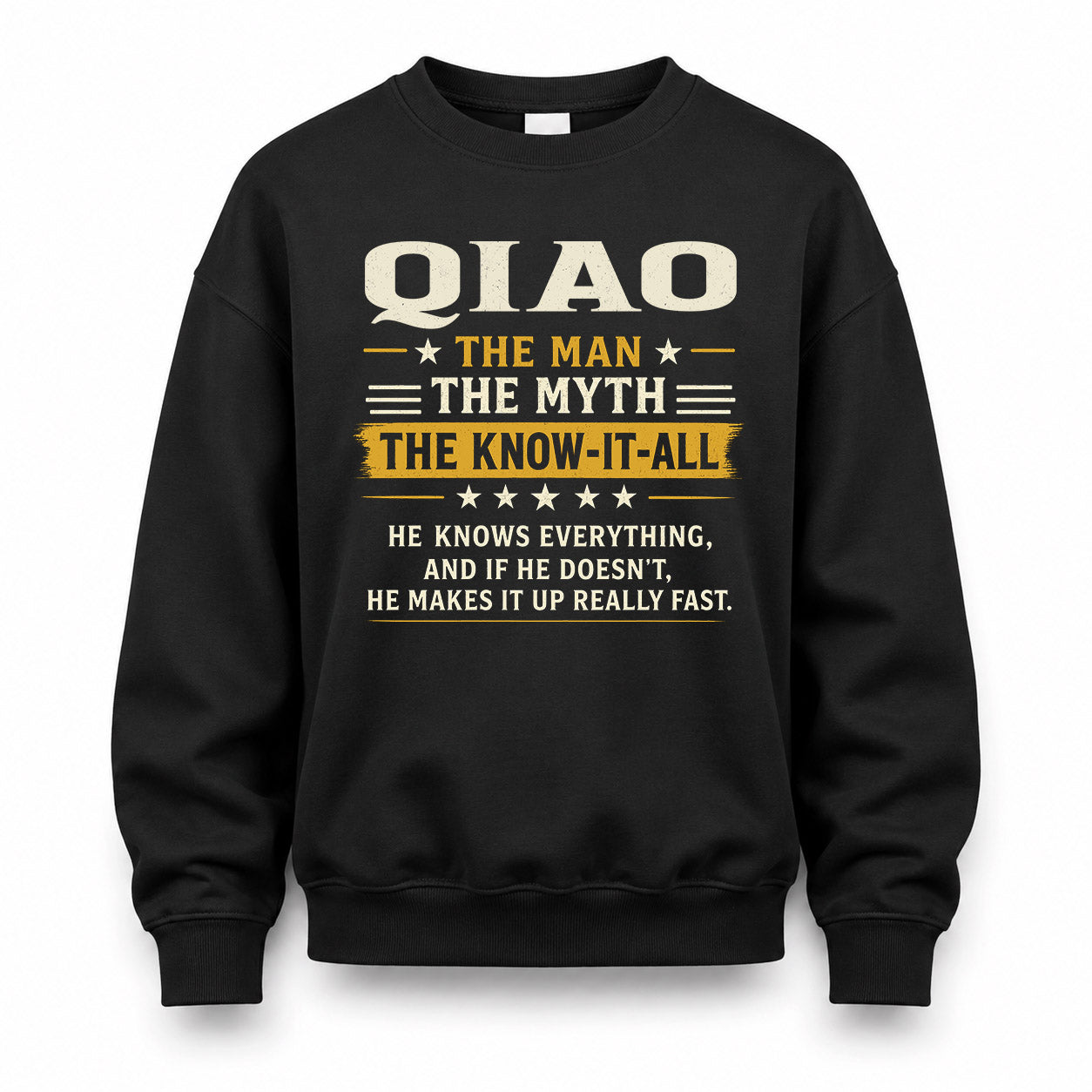 QIAO TM90-K04-125 - NAME Legendary Know-It-All Personalized Funny Shirt
