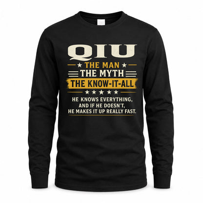 QIU TM90-K04-125 - NAME Legendary Know-It-All Personalized Funny Shirt
