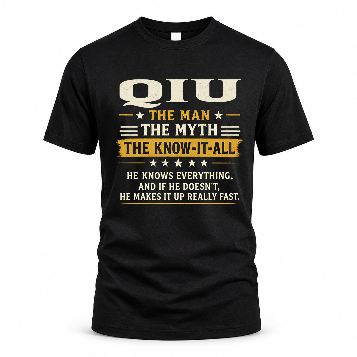 QIU TM90-K04-125 - NAME Legendary Know-It-All Personalized Funny Shirt