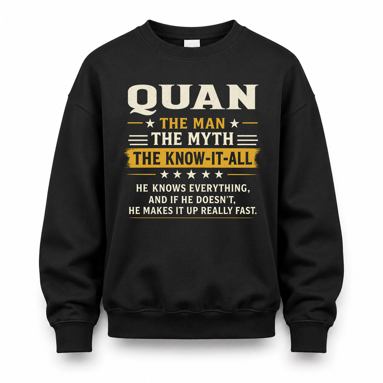 QUAN TM90-K04-125 - NAME Legendary Know-It-All Personalized Funny Shirt