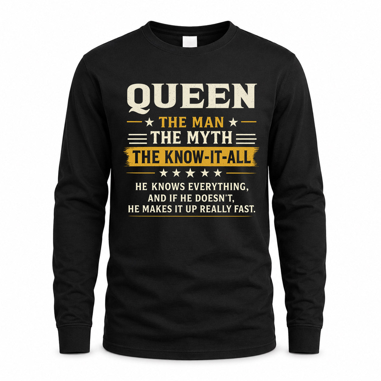 QUEEN TM90-K04-125 - NAME Legendary Know-It-All Personalized Funny Shirt