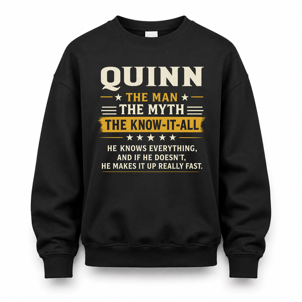 QUINN TM90-K04-125 - NAME Legendary Know-It-All Personalized Funny Shirt