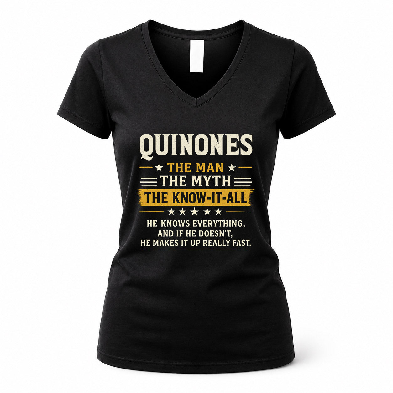 QUINONES TM90-K04-125 - NAME Legendary Know-It-All Personalized Funny Shirt