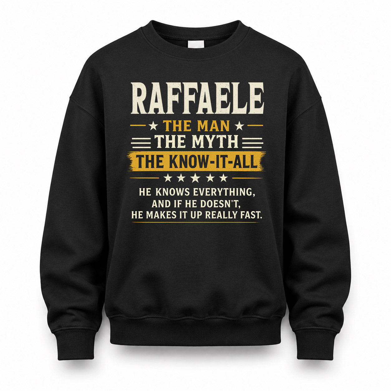 RAFFAELE TM90-K04-125 - NAME Legendary Know-It-All Personalized Funny Shirt