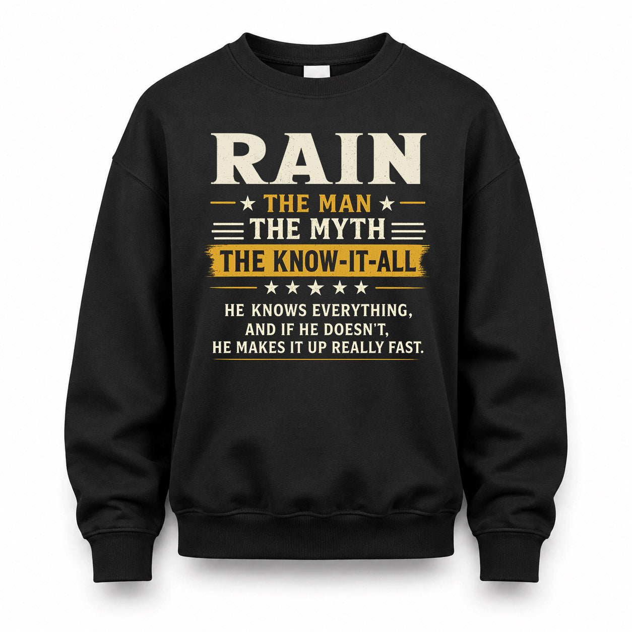RAIN TM90-K04-125 - NAME Legendary Know-It-All Personalized Funny Shirt