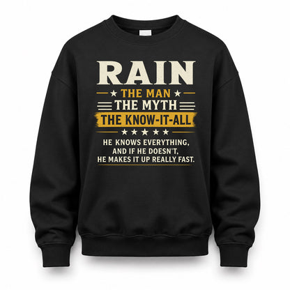 RAIN TM90-K04-125 - NAME Legendary Know-It-All Personalized Funny Shirt