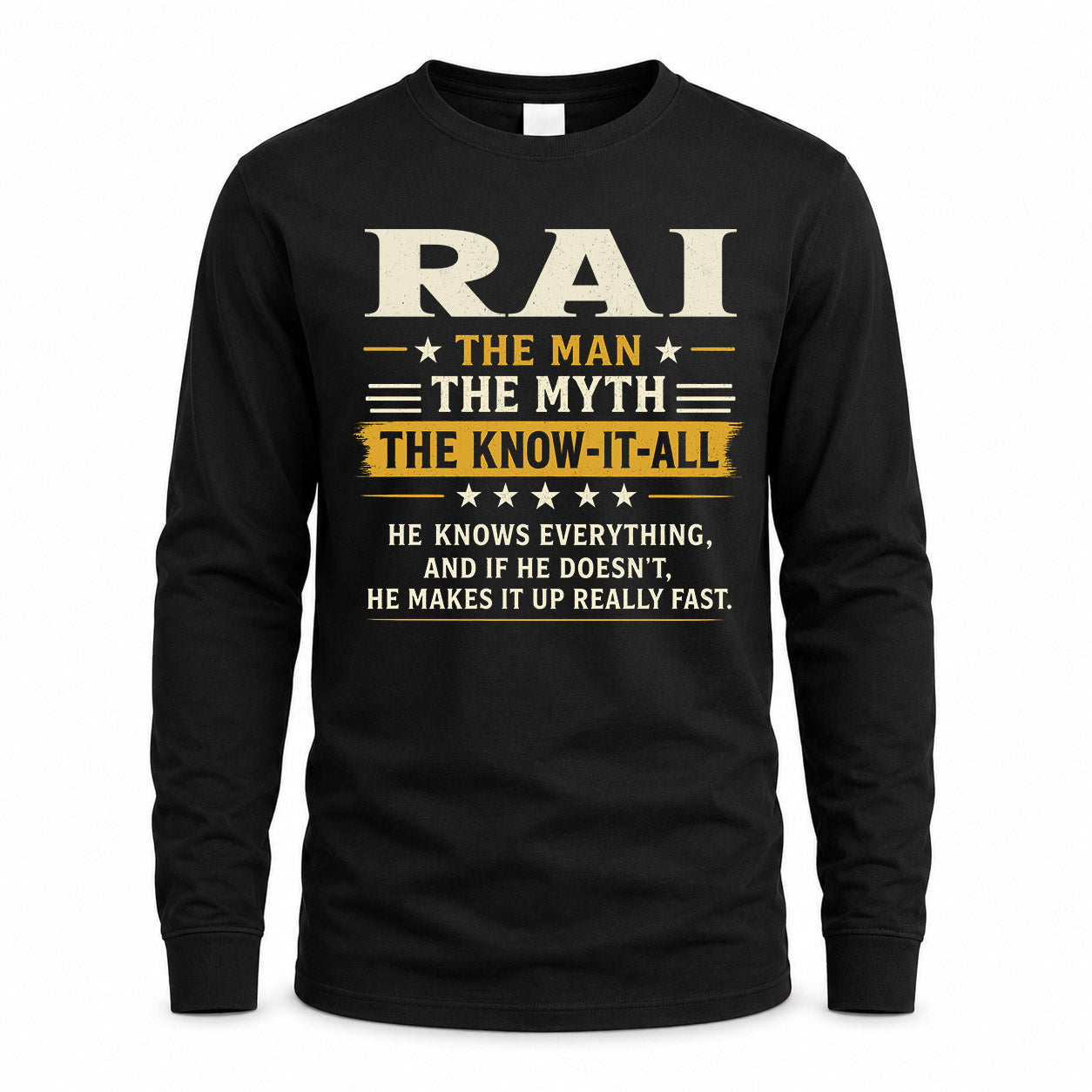 RAI TM90-K04-125 - NAME Legendary Know-It-All Personalized Funny Shirt