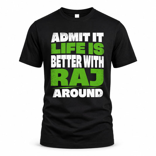 RAJ HP68-K4-189 – Personalized Funny Quote Apparel “Admit It, Life Is Better With AARON Around”