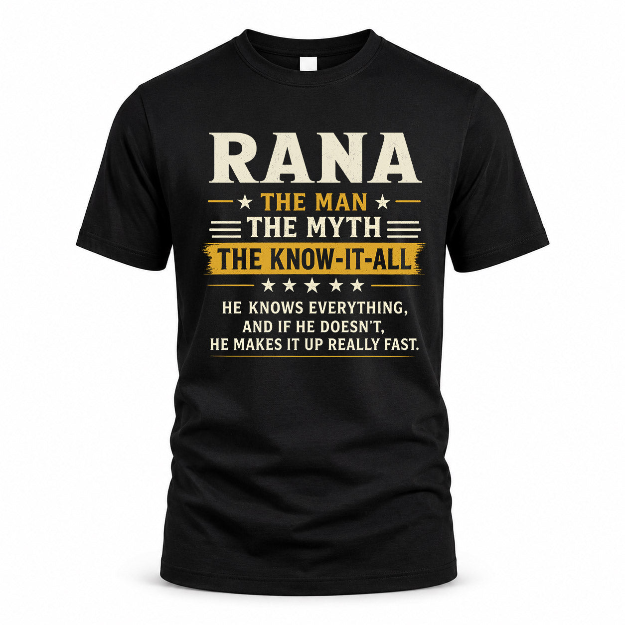 RANA TM90-K04-125 - NAME Legendary Know-It-All Personalized Funny Shirt