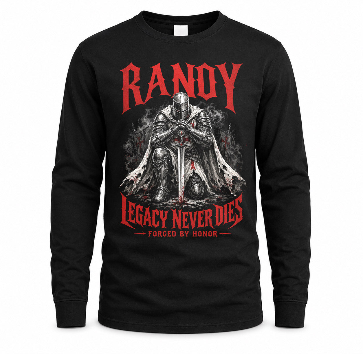 RANDY HS90-K04-109 - NAME Legacy Never Dies Forged By Honor Personalized Knight