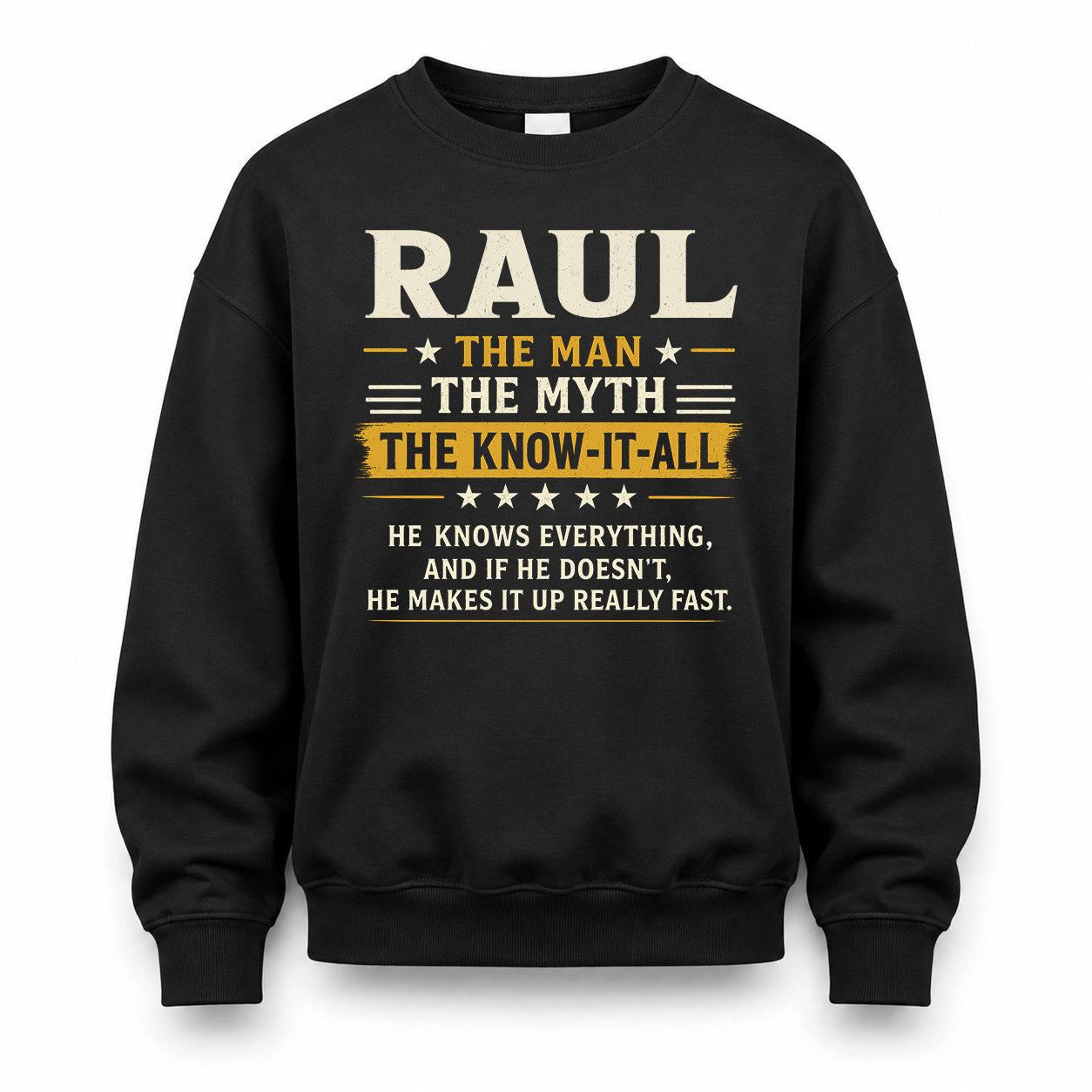 RAUL TM90-K04-125 - NAME Legendary Know-It-All Personalized Funny Shirt