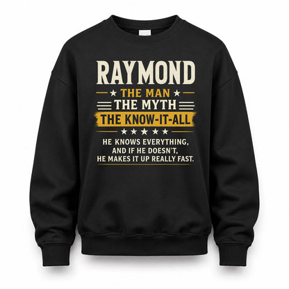 RAYMOND TM90-K04-125 - NAME Legendary Know-It-All Personalized Funny Shirt