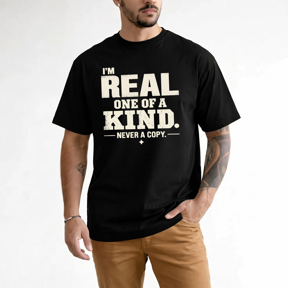 REAL P6-K4-228 Personalized Funny Quote Apparel “I’m NAME – One of a Kind, Never a Copy”