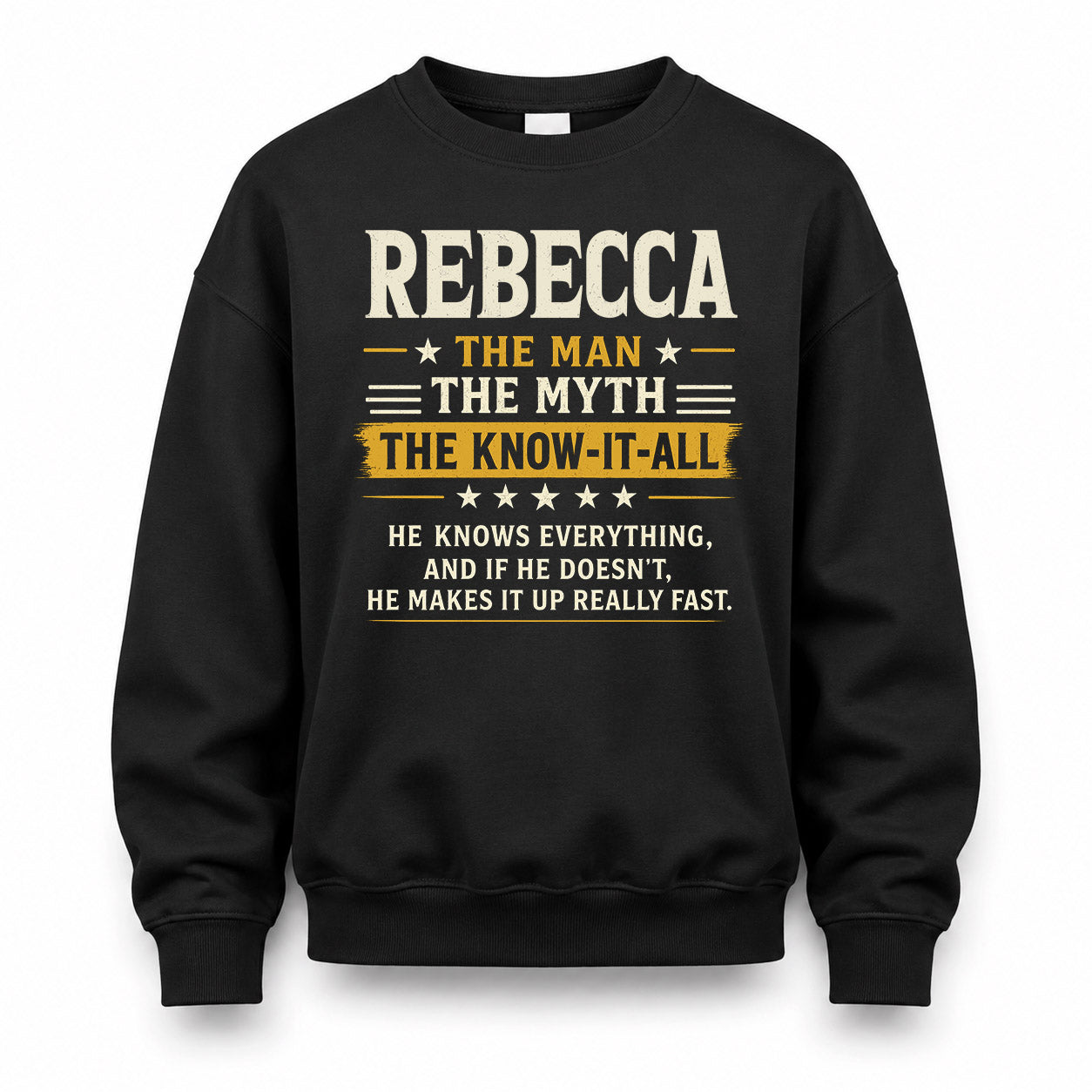 REBECCA TM90-K04-125 - NAME Legendary Know-It-All Personalized Funny Shirt