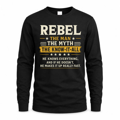 REBEL TM90-K04-125 - NAME Legendary Know-It-All Personalized Funny Shirt