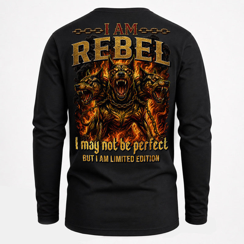 REBEL MP88-F2-168–Personalized Bold Quote Apparel “I Am NAME I May Not Be Perfect But I Am Limited Edition
