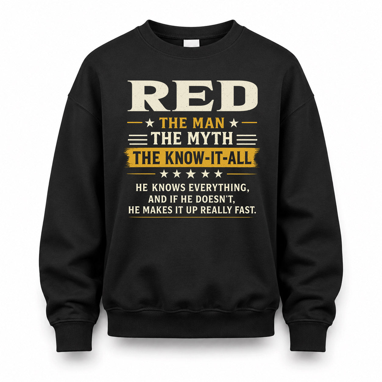 RED TM90-K04-125 - NAME Legendary Know-It-All Personalized Funny Shirt