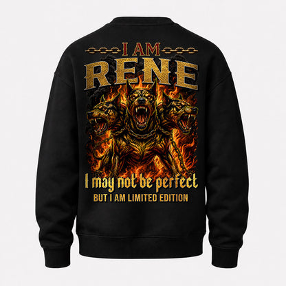RENE MP88-F2-168–Personalized Bold Quote Apparel “I Am NAME I May Not Be Perfect But I Am Limited Edition