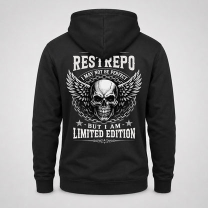 RESTREPO P01-K24-229 – Personalized Skull Graphic Apparel “I Am NAME I May Not Be Perfect But I Am Limited Edition”