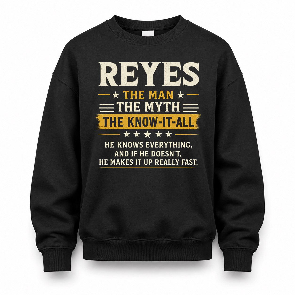 REYES TM90-K04-125 - NAME Legendary Know-It-All Personalized Funny Shirt