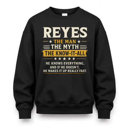 REYES TM90-K04-125 - NAME Legendary Know-It-All Personalized Funny Shirt