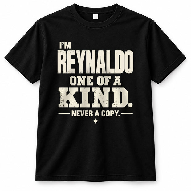 REYNALDO P6-K4-228 Personalized Funny Quote Apparel “I’m NAME – One of a Kind, Never a Copy”