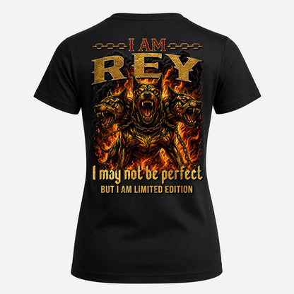 REY MP88-F2-168–Personalized Bold Quote Apparel “I Am NAME I May Not Be Perfect But I Am Limited Edition