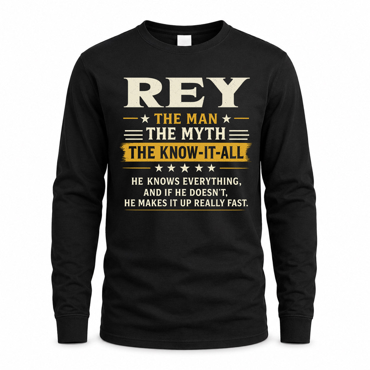 REY TM90-K04-125 - NAME Legendary Know-It-All Personalized Funny Shirt