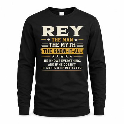 REY TM90-K04-125 - NAME Legendary Know-It-All Personalized Funny Shirt