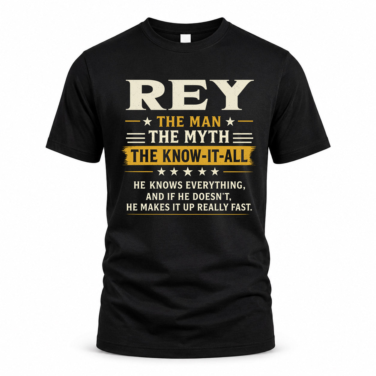 REY TM90-K04-125 - NAME Legendary Know-It-All Personalized Funny Shirt