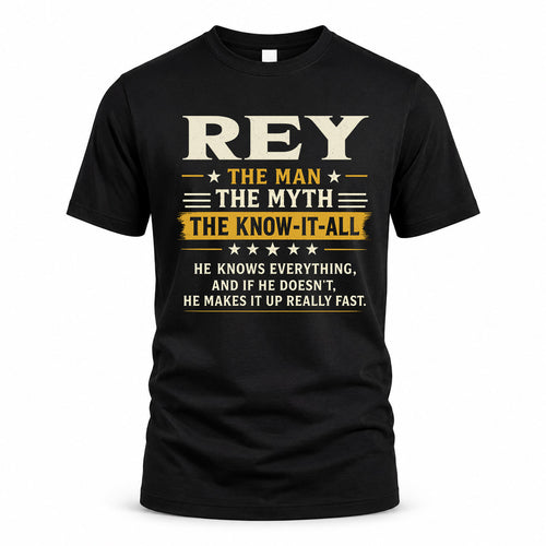 REY TM90-K04-125 - NAME Legendary Know-It-All Personalized Funny Shirt