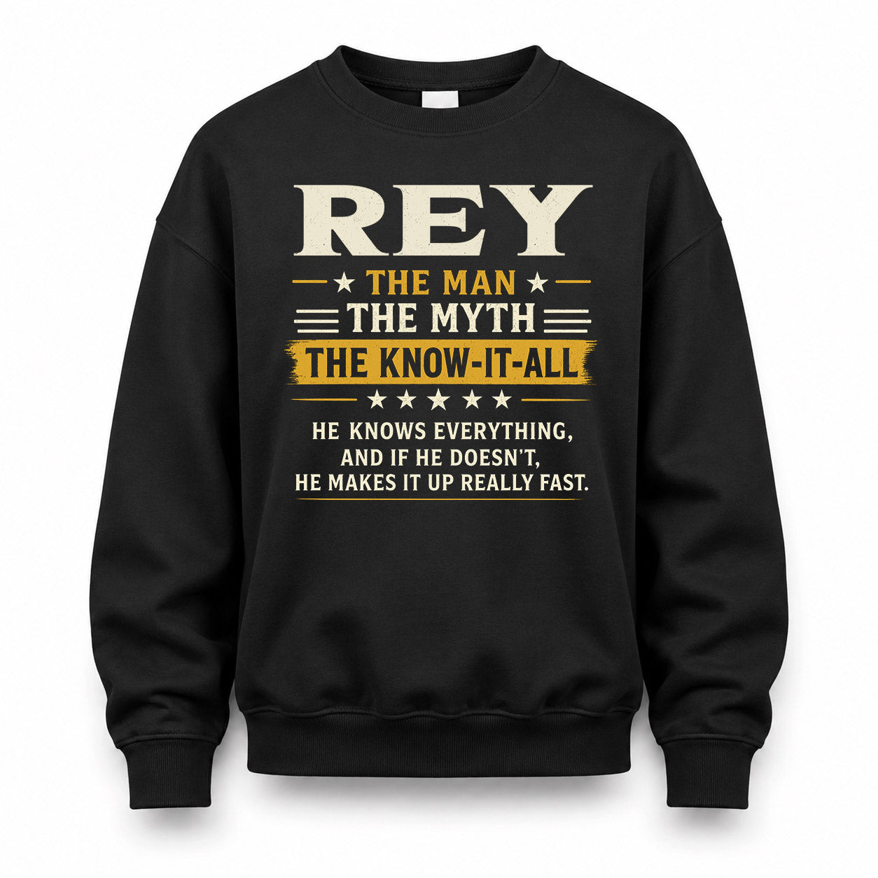 REY TM90-K04-125 - NAME Legendary Know-It-All Personalized Funny Shirt