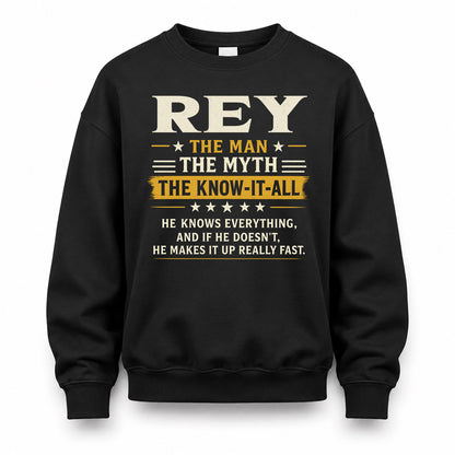 REY TM90-K04-125 - NAME Legendary Know-It-All Personalized Funny Shirt