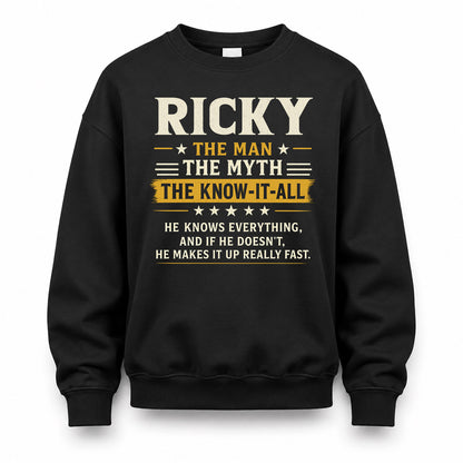 RICKY TM90-K04-125 - NAME Legendary Know-It-All Personalized Funny Shirt