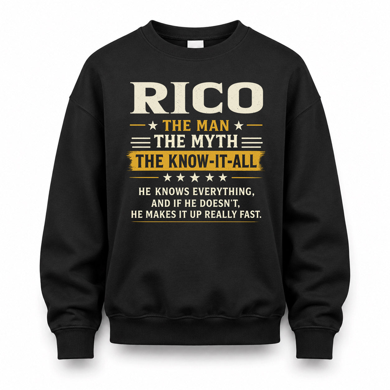 RICO TM90-K04-125 - NAME Legendary Know-It-All Personalized Funny Shirt