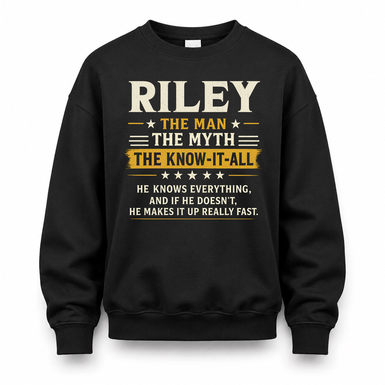 RILEY TM90-K04-125 - NAME Legendary Know-It-All Personalized Funny Shirt