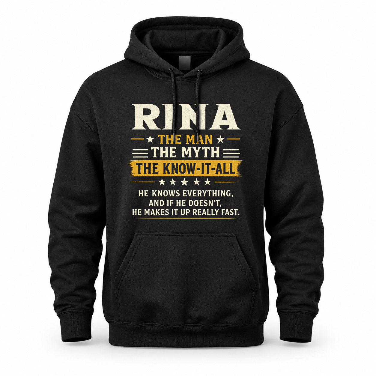 RINA TM90-K04-125 - NAME Legendary Know-It-All Personalized Funny Shirt