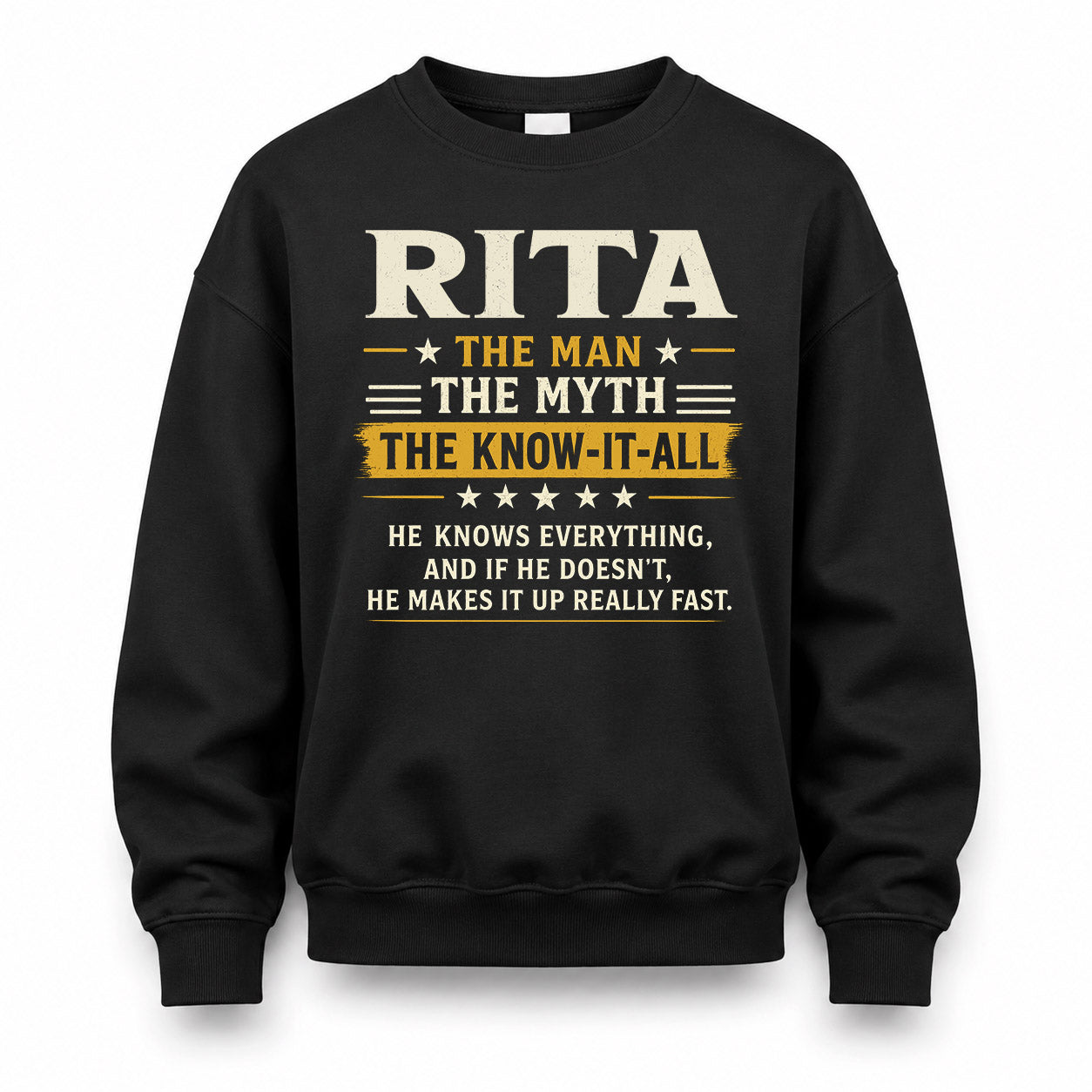 RITA TM90-K04-125 - NAME Legendary Know-It-All Personalized Funny Shirt