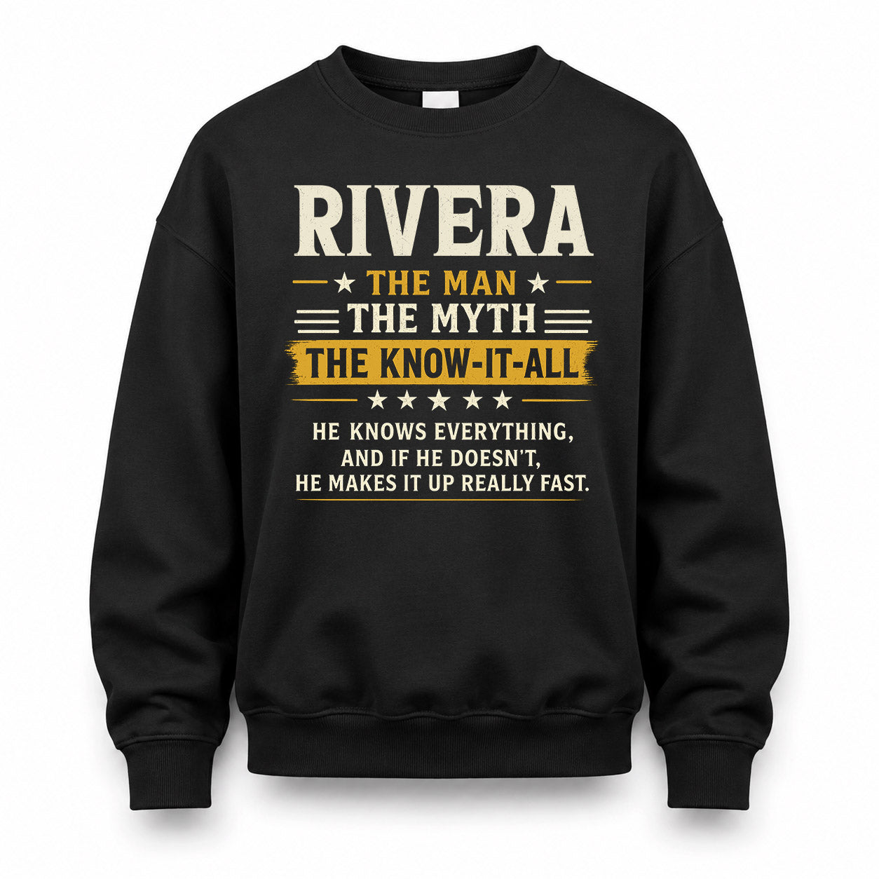 RIVERA TM90-K04-125 - NAME Legendary Know-It-All Personalized Funny Shirt