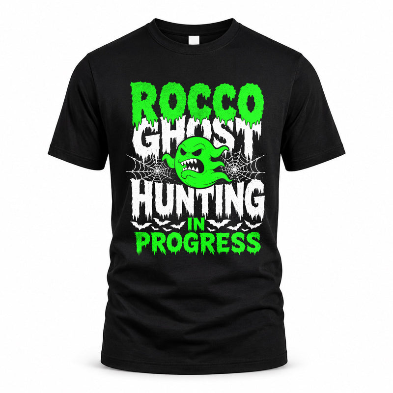 ROCCO HW22-K06-109 - NAME Ghost Hunting In Progress Personalized Halloween Shirt