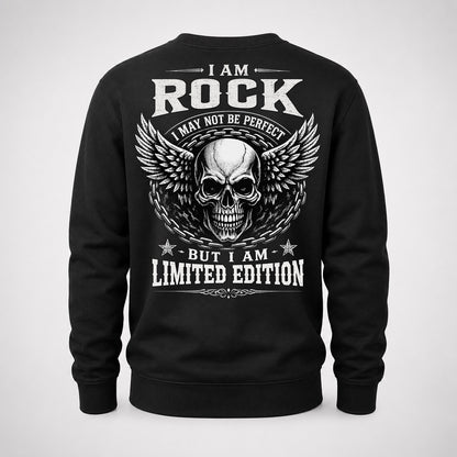 ROCK P01-K24-229 – Personalized Skull Graphic Apparel “I Am NAME I May Not Be Perfect But I Am Limited Edition”
