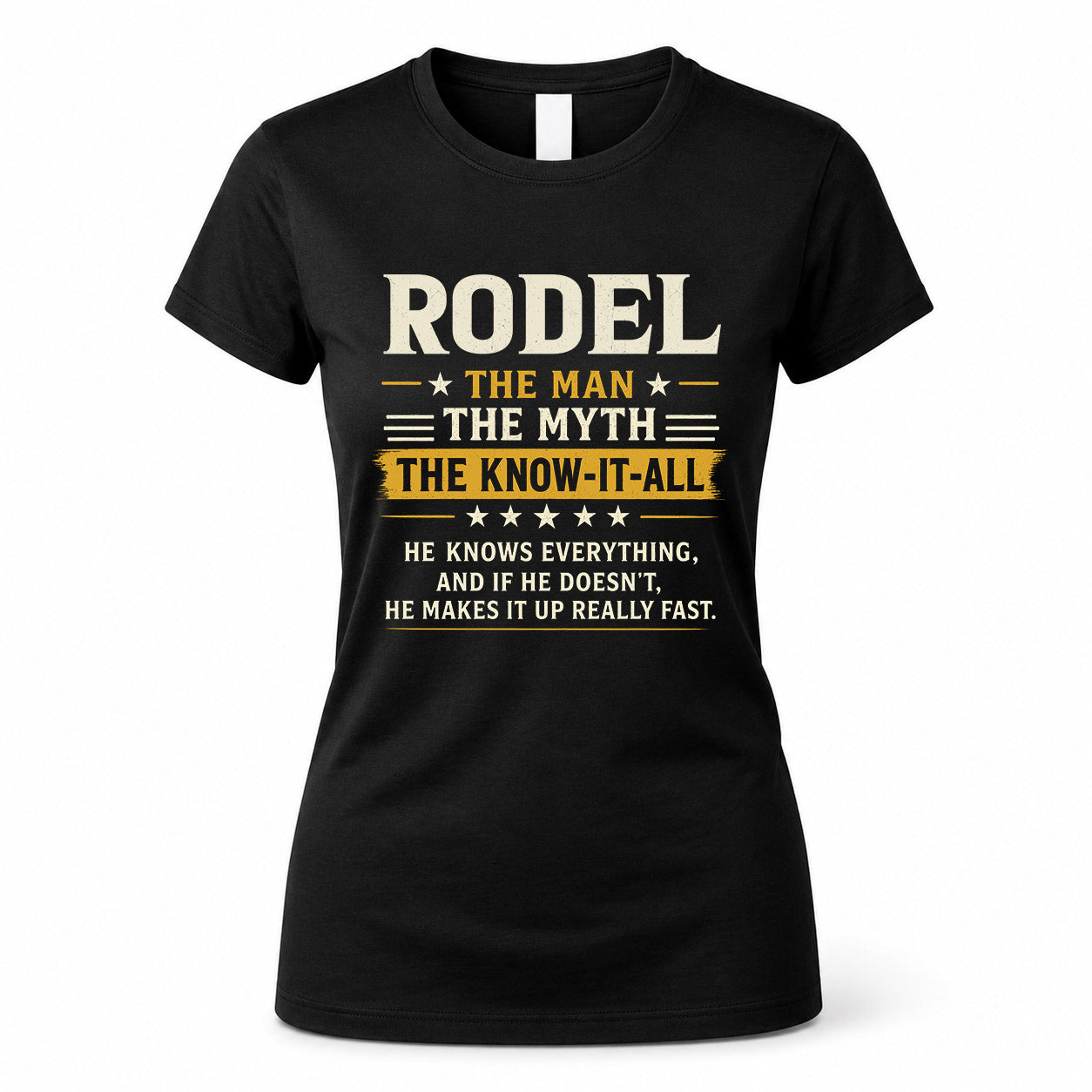 RODEL TM90-K04-125 - NAME Legendary Know-It-All Personalized Funny Shirt